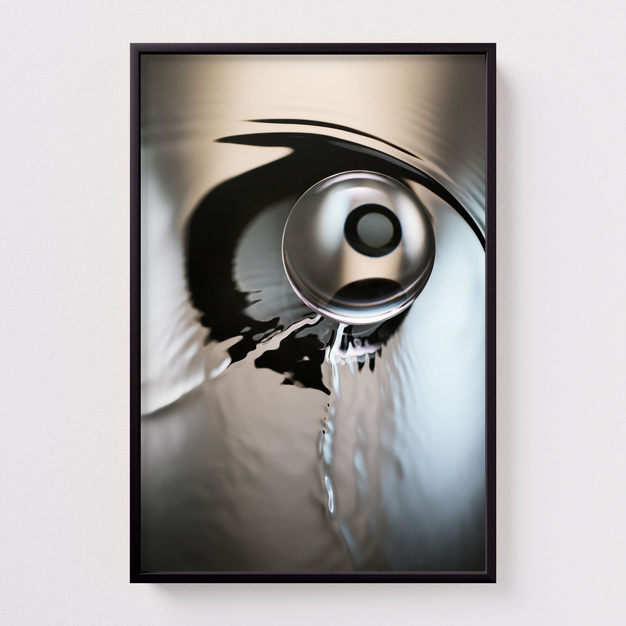 Fine Art print Eye of Gravity by Sebastian Mader in black frame