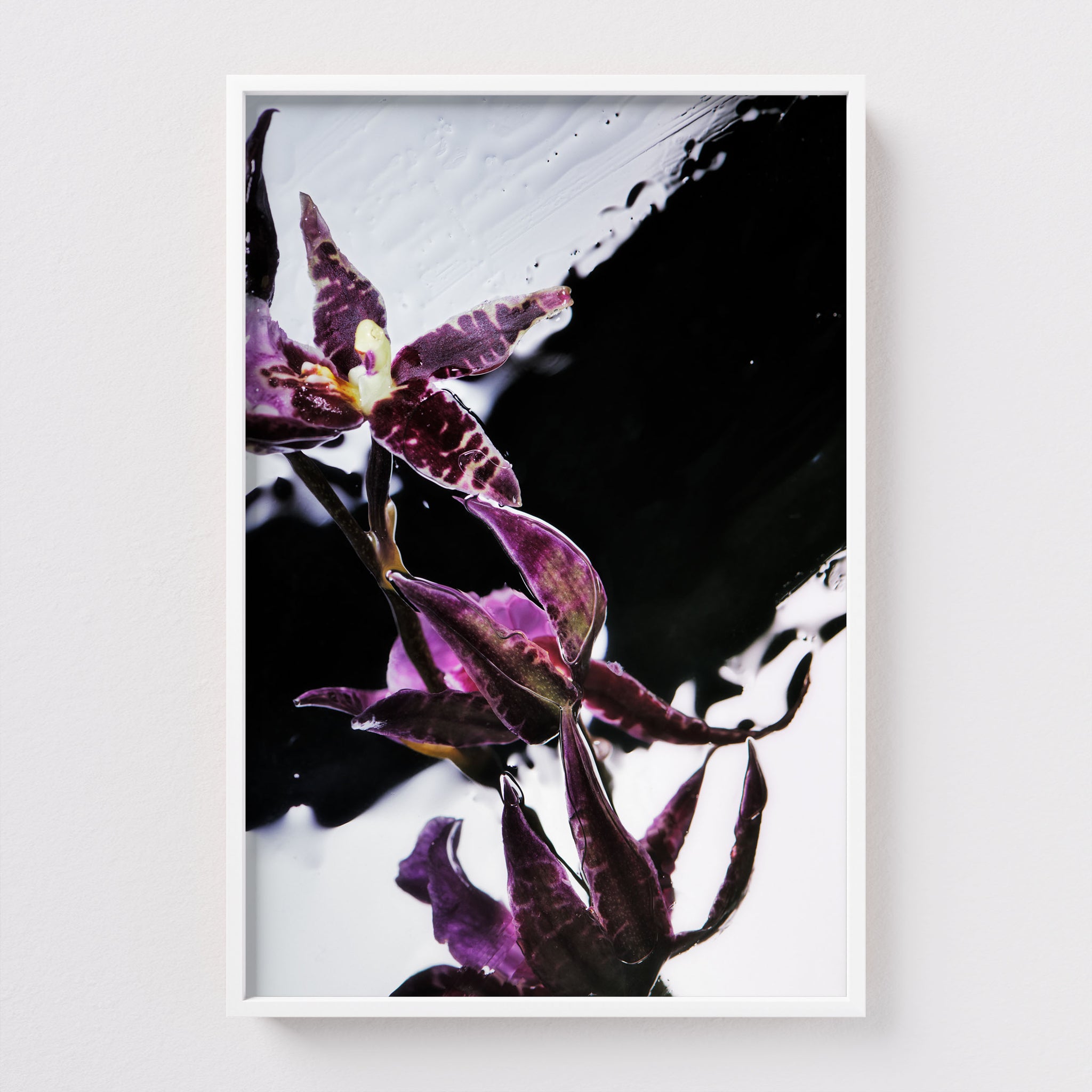 Fine Art print Purple Rain by Sebastian Mader in white frame